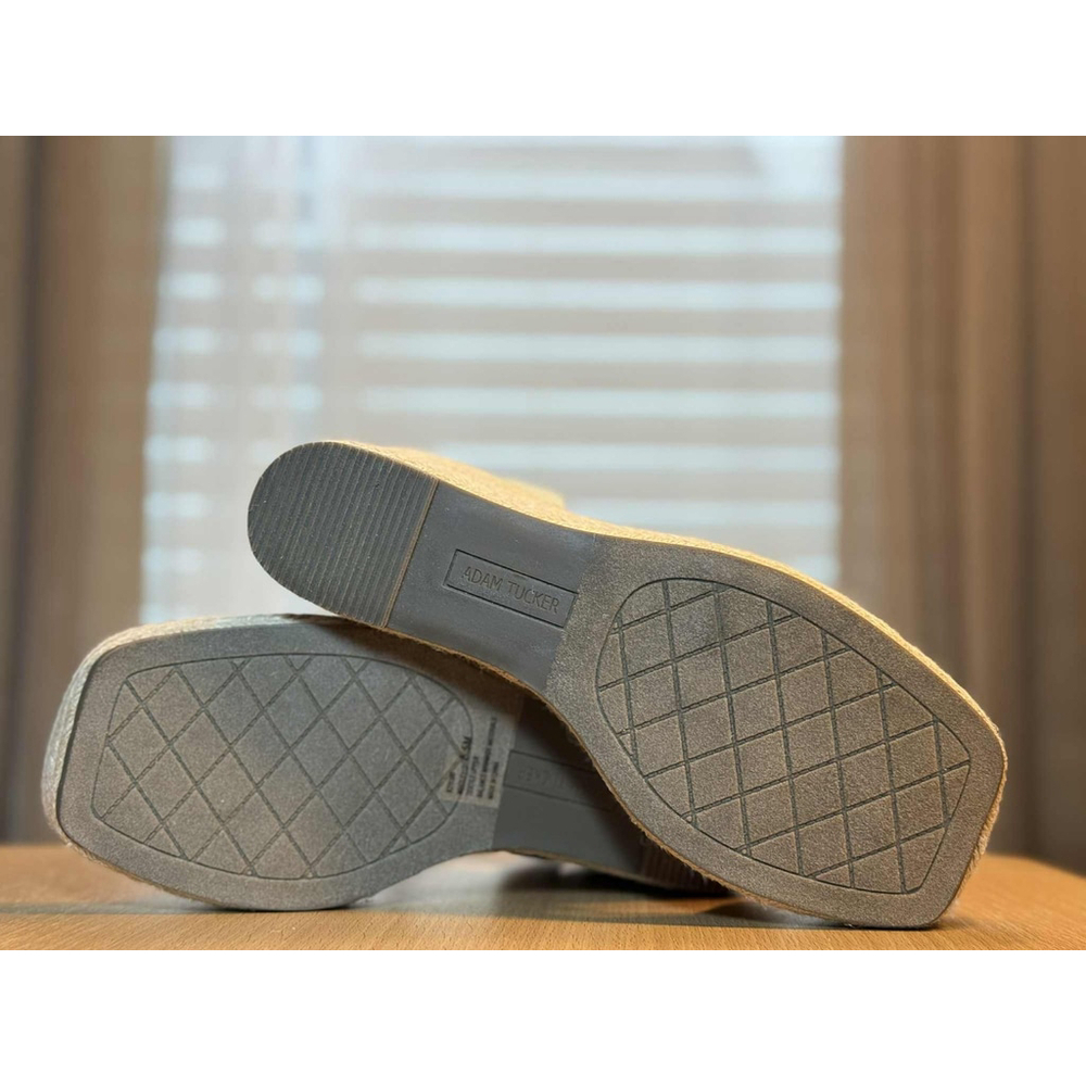 Women's Padded Light Blue Denim Wedge Espadrille Platform Sandals 8 M - Picture 8 of 9